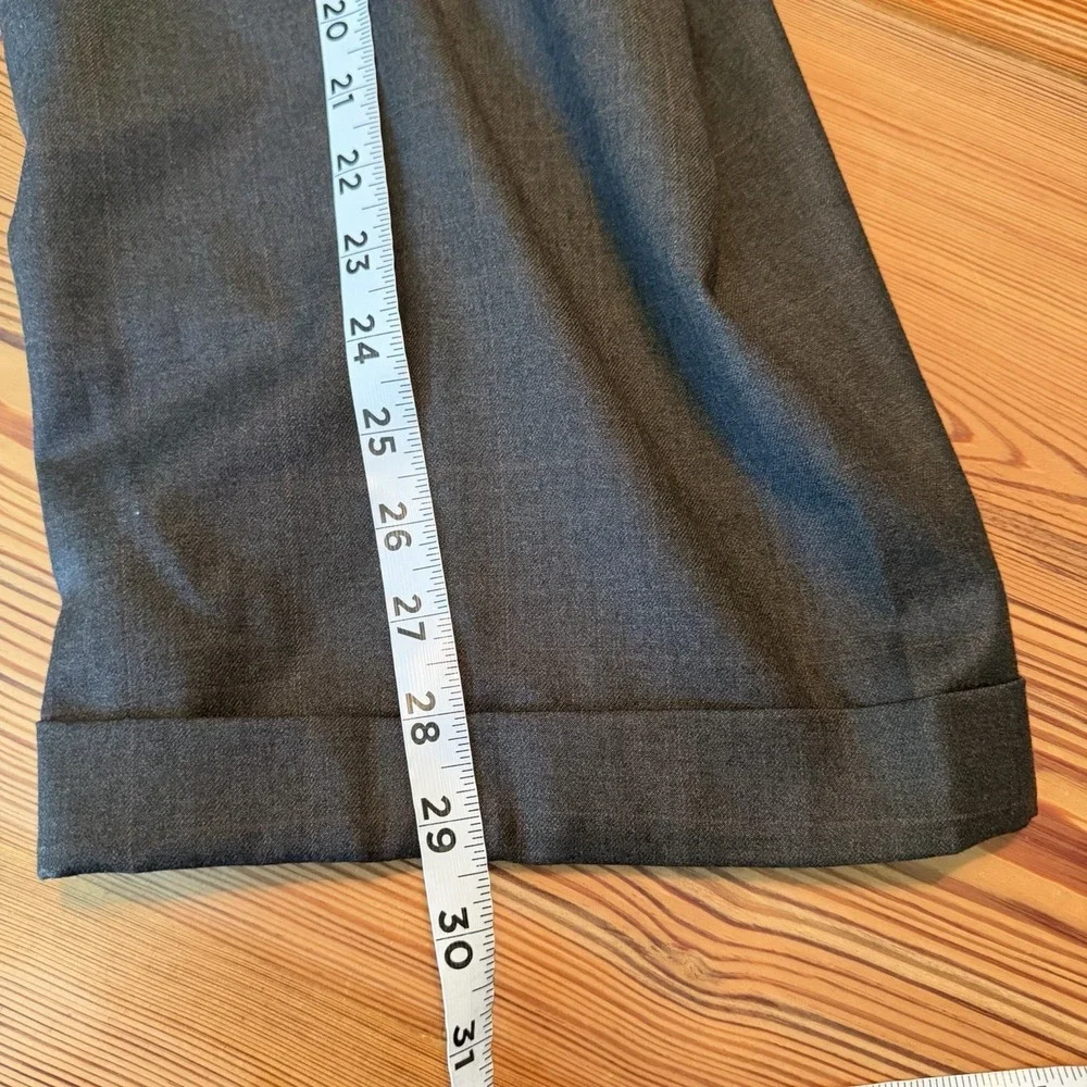 Jos A Bank Brown Suit 46R Wool Pleated Cuffed Pants 40 X 29 Windowpane READ
